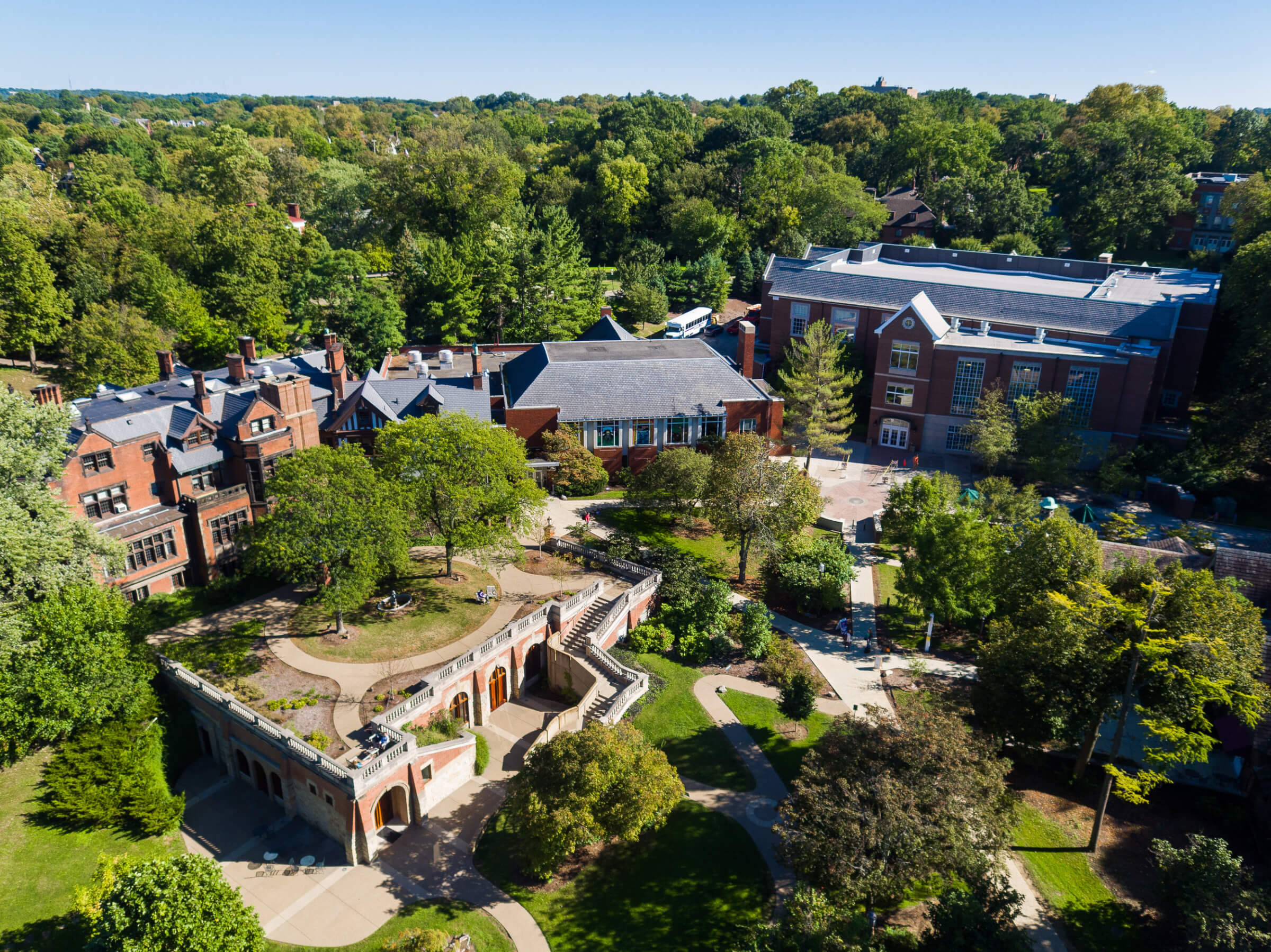 Aerial view of Chatham University.