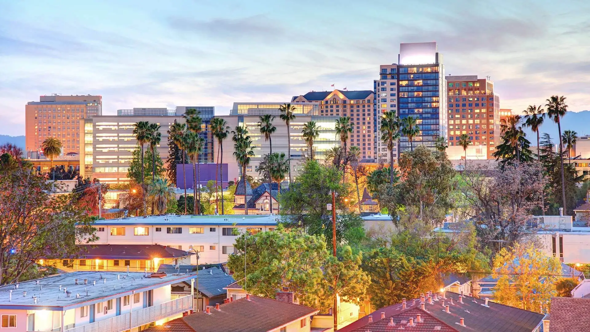 An aerial view of the city of San Jose California.