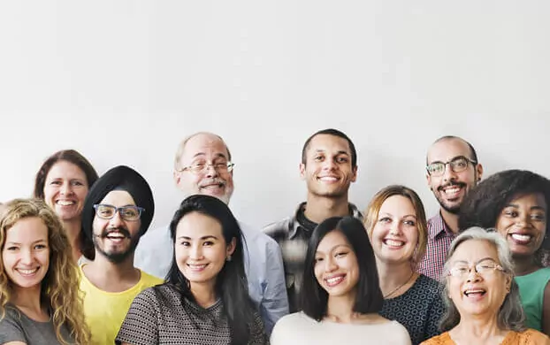 A group of people smiling.