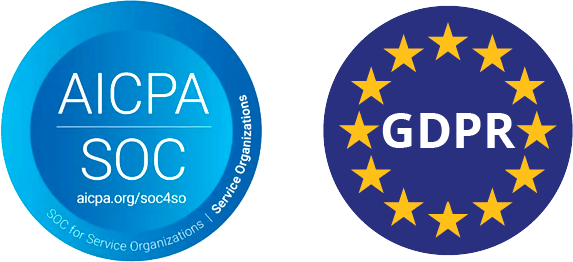 AICPA SOC and GDPR logos.